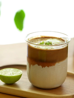 Tasse à café en verre borosilicate simple couche résistante à la chaleur, style minimaliste, pour Matcha Bomb, Espresso, Latte, Flat White, Americano glacé