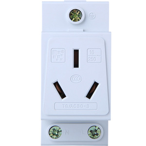 เต้ารับแบบโมดูลาร์ Tengen 10A แบบสามขา กล่องจ่ายไฟรางแบบราง 220V ชนิดกระจายกำลัง ทองแดงนำไฟฟ้า - Product Image 4