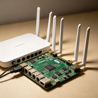 Carte mère PCBA de routeur WiFi Mesh double bande avec amplificateur RF haute puissance, Ethernet Gigabit, compatible OpenWrt, assemblage de PCB, OEM ODM