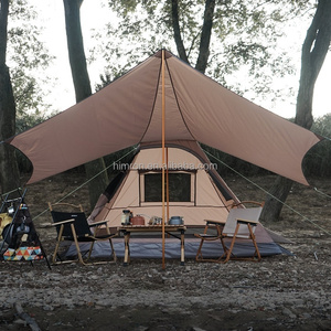 <span class=keywords><strong>Tente</strong></span> de camping pyramidale pour 3-4 personnes, imperméable, en tissu Oxford indien, avec auvent - Product Image 3