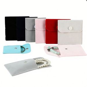 Bolsas de Joyería Reciclables de Terciopelo con Botón a Presión, Bolsas de Almacenamiento para Pulseras y Pendientes, Bolsa de Regalo de Lujo Personalizable - Product Image 5