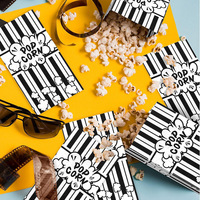 Sacs en papier pour pop-corn Kraft Vente en gros Sac en papier biodégradable SOS personnalisé pour maïs pop Sac en papier alimentaire avec impression flexographique