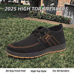 Nuevas Zapatillas de Lona de Caña Alta para Hombre y Mujer, Transpirables, Casuales de Verano, con Correa, Blancas - Product Image 4