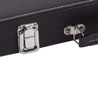 Jeu de backgammon en bois de luxe dans un étui recouvert de similicuir Ensemble de backgammon noir