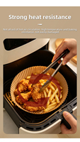 Papier de cuisson jetable en silicone double couche antiadhésif résistant à la chaleur pour friteuse à air et four domestique