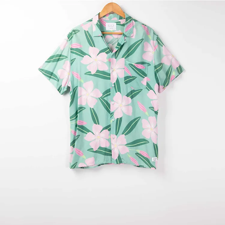 Vacation 2022 New Design Button Up Hawaii Style Short Sleeve Beach Wear Printed Hawaiian Casual Shirts For Men