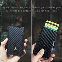 Dompet Ramping Kulit Pria Kustom Bermerek Fashion 2021 Dompet Ramping Kulit Asli Pria Serat Karbon Aluminium Rfid