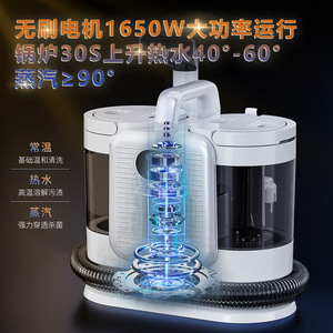 C988 Steam Fabric Cleaner 1.6L Clean Water Tank 0.95L Waste Tank <b>Stain</b> <b>Removal</b> For <b>Sofa</b> Carpet Cleaning - Product Image 3