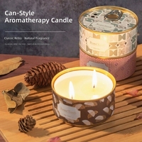 Bougies parfumées artisanales en gros, type boîte métallique créative, pour décoration intérieure, Saint-Valentin et autres fêtes