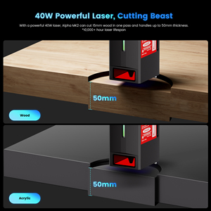 Algolaser <strong>Alpha</strong> MK2 40W Laser Engraving <strong>Machine</strong> for Small Business Distributor Dog Tag Phone Case Tumbler Metal Stone Engraver - Product Image 5