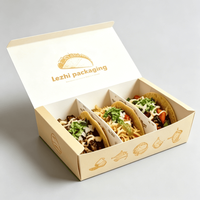 Boîte à emporter personnalisée pour empanadas avec compartiment pour sauce, en carton jetable, pour la restauration rapide, emballage pour dumplings à emporter