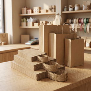 Bolsas de Compra de Papel Kraft Reciclables y Ecológicas con Asas para Envasado de Alimentos, Comida para Llevar y Uso en Fiestas - Product Image 2