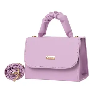 Fana Women's Chest <b>Bag</b> <b>Lilac</b> Microfiber Synthetic Leather Adjustable Strap Elegant Style All Seasons - Product Image 3