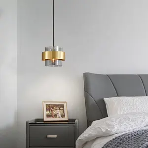 Nordic Single Chandelier With E27 Bedside Bedroom Hanging Lamp Led Hand Blown Gold Modern Glass Pendant Light