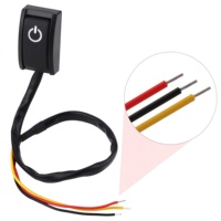 Interrupteur adhésif à bouton-poussoir 12V pour voitures et applications marines/bateaux/camping-cars, avec LED noire, indice de protection IP65, 200A