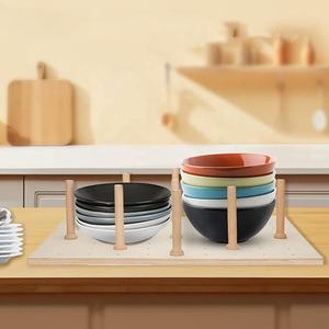 Organizador de cajones de madera de 12 piezas, estante de almacenamiento de utensilios de cocina, platos, clavijas, soportes de almacenamiento de tablero de clavijas - Product Image 3