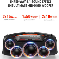 Altavoz Bluetooth Inalámbrico Hopestar A60 de 100 W, Resistente al Agua IPX6 para Exteriores, con Luces LED RGB, Subwoofer Portátil para Karaoke, Bajos Potentes, TWS