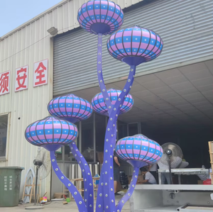 SENZHAO Sculpture lumineuse décorative d'extérieur en PVC multicolore, motif paysager, forme de plante, LED étanche, installation artistique 3D - Product Image 1