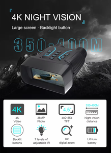Jumelles de Vision nocturne numérique HD 4.5 "4K IR télescope infrarouge pour la chasse en plein air Photo/enregistrement vidéo, grand écran le plus récent - Product Image 5