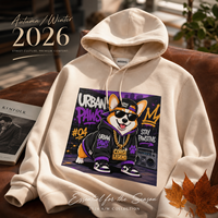 Sweat à capuche oversize personnalisé avec logo, 340 GSM, en polyester et coton, vierge, épais, style streetwear, en molleton bouclette uni