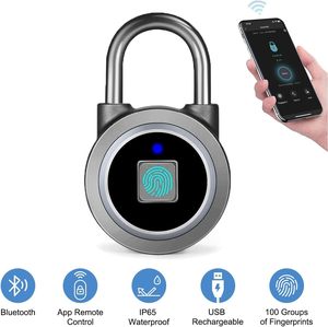 Chống Nước Sinh Trắc Học Thông Minh Ổ Khóa Cho <span class=keywords><strong>Bluetooth</strong></span> Keyless Khóa Vân Tay Ứng Dụng Di Động Cho Phòng Tập Thể Dục Trường Locker Lưu Trữ Gỗ - Product Image 2