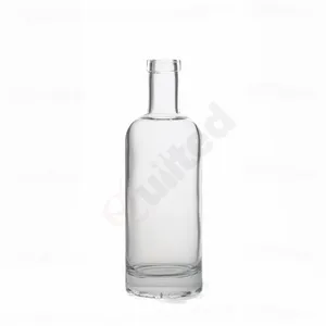 Fournisseur d'usine grandes bouteilles en verre de forme ronde pour l'alcool 375ml bouteille en verre de whisky Offre Spéciale bouteille de vodka vide