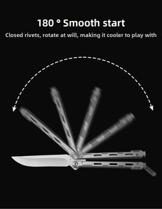 ऑल-स्टील तितली प्रशिक्षण चाकू बिना तेज सीगो तह आउटडोर अभ्यास खिलौना चाकू थोक खेल चिकनी - Product Image 5