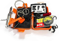 Kit de survie en plein air 11 en 1 en gros, équipement de survie d'urgence pour le camping, la randonnée et les aventures