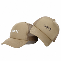 Casquettes de camionneur personnalisées en gros, kaki, avec face en mousse et dos en maille, fermeture à pression, fournisseur promotionnel, export en vrac, casquette de golf prête à l'emploi