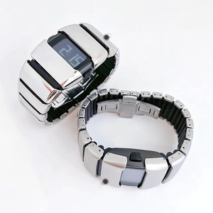 Người Đàn Ông Mát Thép Không Gỉ Độc Đáo Đồng Hồ Kim Loại Độc Đáo Đồng Hồ Thép Không Gỉ Dây Đeo <span class=keywords><strong>LCD</strong></span> Hiển Thị Kỹ Thuật Số Đồng Hồ - Product Image 6