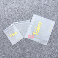 Sac à bijoux givré à fermeture éclair en plastique EVA personnalisé avec logo mini pochette à bijoux zip-lock pour emballage d'accessoires de bague