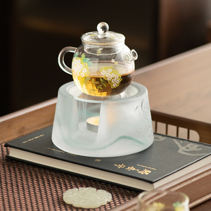 Calentador de Té de Vidrio, Base Calefactora con Vela, Estilo Japonés, Pequeño, para Oficina, Accesorio para Té - Product Image 1
