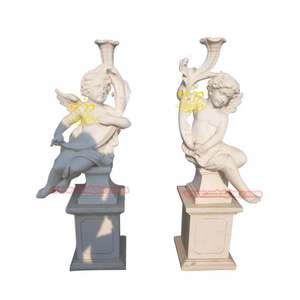 Statue de <span class=keywords><strong>petit</strong></span> ange en marbre de style moderne, décoration extérieure de paysage de rue d'hôtel et de villa, sculpture d'art en pierre d'un an - Product Image 2