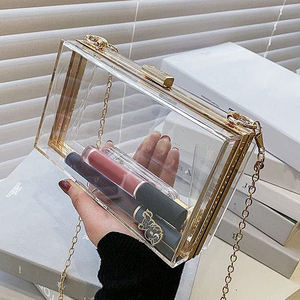 Borsa a Tracolla Trasparente da Donna, Elegante Borsa con Catena Dorata Staccabile, <span class=keywords><strong>Pochette</strong></span> da Sera in Acrilico e Metallo - Product Image 5
