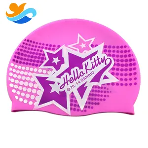Горячая Распродажа Hello Kitty Прекрасная силиконовая шапочка для плавания