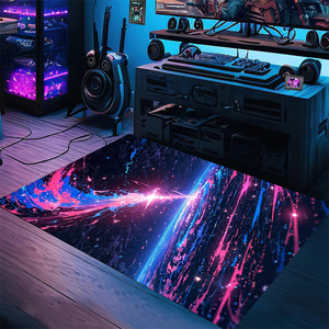 Tapis rectangulaire moderne imprimé ciel étoilé Wan Xinlong, résistant aux taches, pour chambre à coucher, bureau ou salle de jeux - Product Image 4