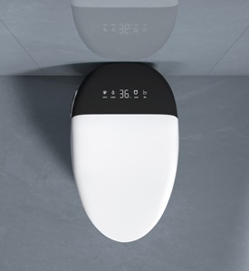 WC intelligent moderne à réservoir encastré, allongé, avec chasse automatique et capteur au pied - Product Image 5