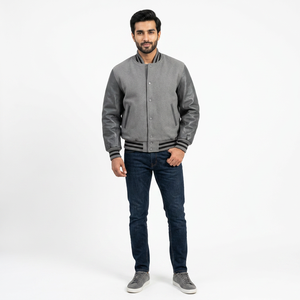 Écusson de broderie personnalisé veste universitaire classique de collège pour hommes de haute rue moderne veste de baseball de collège de vache d'hiver pour hommes - Product Image 1
