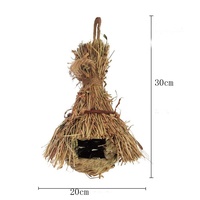 Paille Nid D'oiseau Cage Maison Fait Main Herbe Suspendue Oiseau Cabane À Couver D'élevage Grotte Décor Nid D'oiseau pour Intérieur Extérieur Jardin