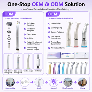 Mini testa E-Generator ha condotto il Handpiece dentale ad alta velocità, acciaio inossidabile con 2/4 fori singolo spruzzo d'acqua per odontoiatria di precisione - Product Image 5