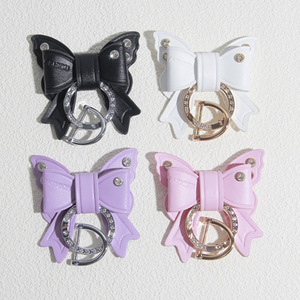 Porte-clés de <span class=keywords><strong>voiture</strong></span> luxe personnalisé 3d <span class=keywords><strong>papillon</strong></span> Cadeaux pour femmes sac pendentif à breloques en cuir Mignon bling strass Porte-clés nœud <span class=keywords><strong>papillon</strong></span> - Product Image 1