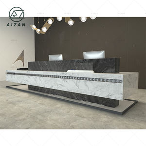 Contatore di informazioni di lusso in pietra di marmo artificiale di <span class=keywords><strong>2025</strong></span> Design nuovo Hotel banco Check-in di grandi dimensioni - Product Image 2