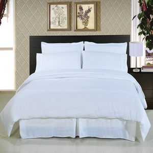 Juego de Ropa de Cama de Hotel Simple 100% Algodón al por Mayor, Personalizado, Suave, Transpirable, Percal 200TC, Sábana Plana, Funda de Almohada, Funda Nórdica - Product Image 1