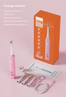 Cepillo de dientes eléctrico sónico con diseño de dibujos animados para niños, recargable por USB, cerdas suaves DuPont, resistente al agua IPX7, 3 modos, batería de 60 días
