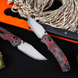 มีดพับพกพาสำหรับตั้งแคมป์ รุ่น GT-T0042-6 ด้ามคาร์บอนไฟเบอร์ใหม่ ใบมีด VG-10 ระบบล็อคแกน - Product Image 5