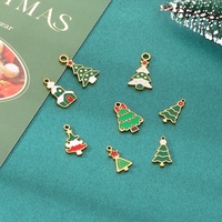 Accessoires de bijoux en acier inoxydable électroplaqué 18 carats sur le thème de Noël, pendentifs DIY, arbre de Noël, Père Noël, bonhomme de neige, renne