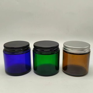 Silk-screened Logo 100g <b>Glass</b> Candle Holder - Roll-edge Aluminum Lid Blue/Green/Tea Color - Product Image 1