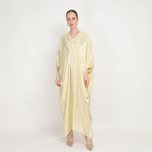 Vestido SatiMaxi Brillante con Mangas de Murciélago, Holgado, Tipo Kaftan para <span class=keywords><strong>Mujer</strong></span> - Product Image 3