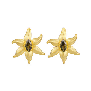 Vente en gros Bijoux en or Boucles d'oreilles étoile de mer design en argent sterling 925 Boucles d'oreilles Oliver Zircon pour femmes et filles - Product Image 1
