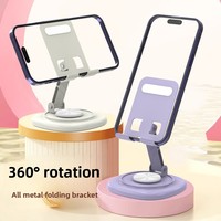 Support de téléphone et tablette rotatif en métal style macaron S583 (Chine) pour regarder des séries et des vidéos en direct – Idéal pour les utilisateurs paresseux